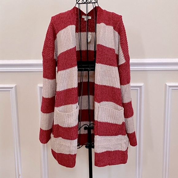 SALE - ONE LEFT* ODDI Chenille Colorblock Cozy Cardigan - Picture 2 of 8
